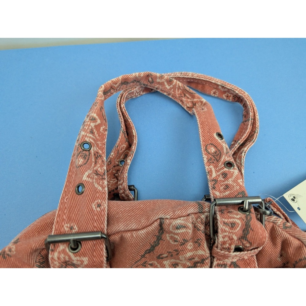 Urban Outfitters BDG Paisley Red Y2K Style Duffle Shoulder Bag NEW - Picture 2 of 16